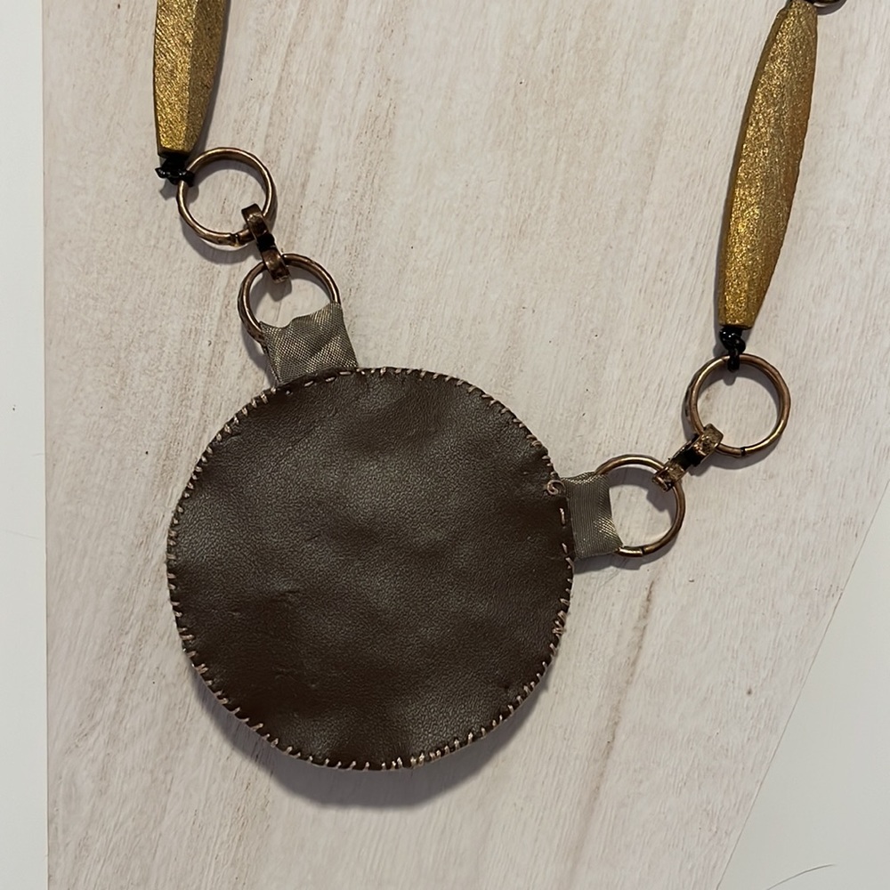 Chico’s Necklace fabric bead medallion boho chic - Picture 8 of 10